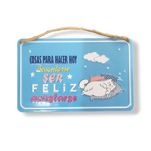 Placa  metálica "cosas para hacer hoy"